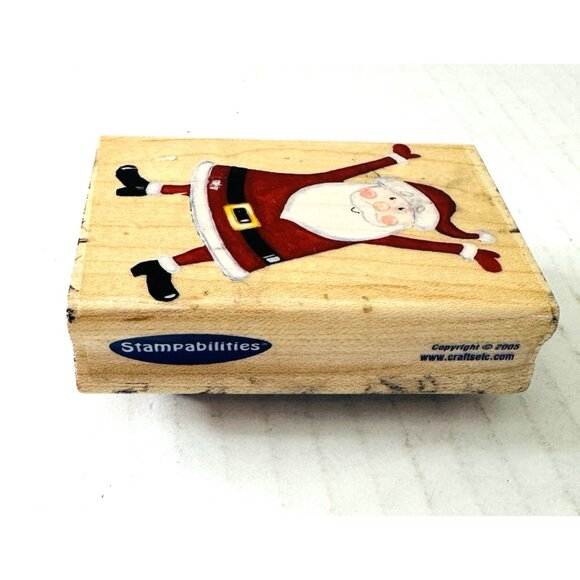 Stampabilities Jolly Santa GR1093 2005 Christmas Holiday Whimsical Whimsy - Picture 3 of 9